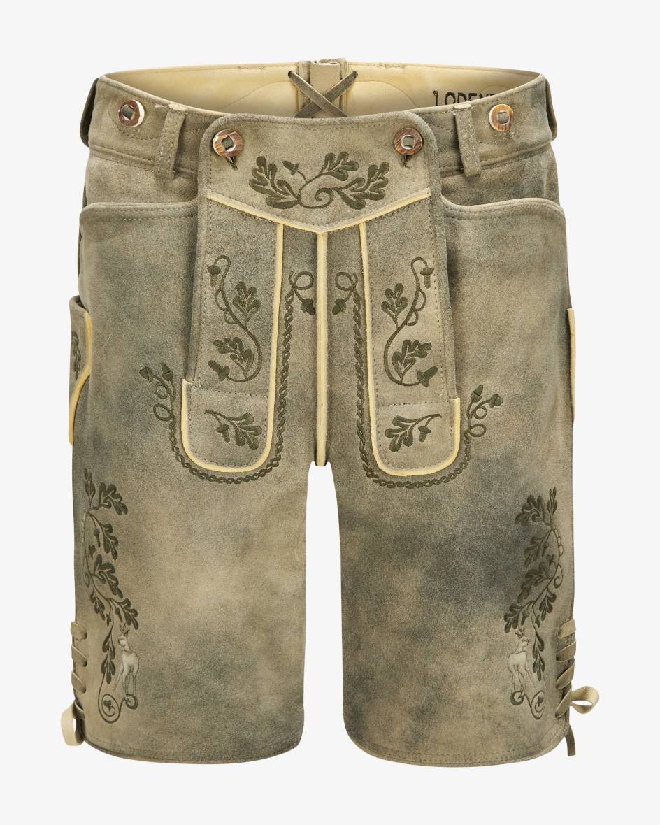 LODENFREY Wiesnlederhose kurz aus Ziegenleder