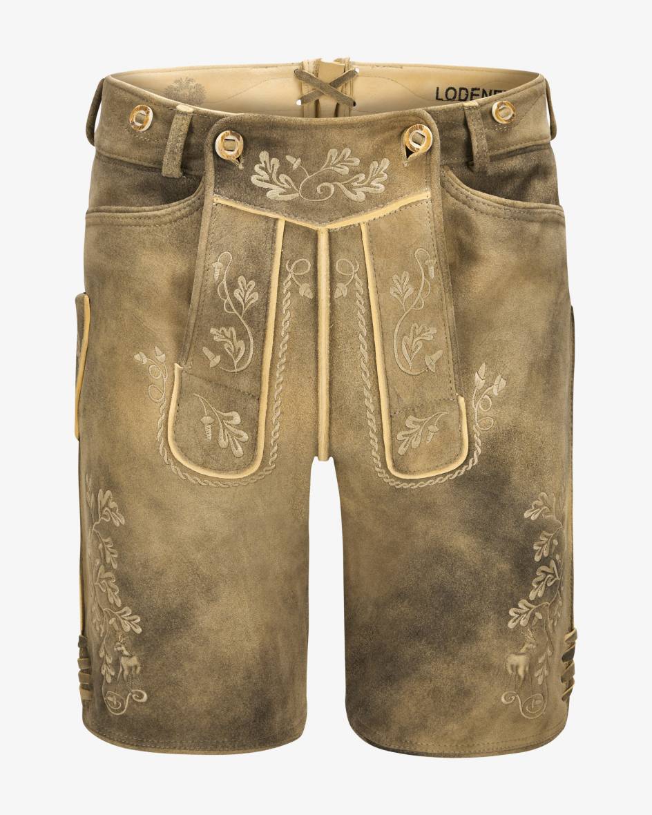 LODENFREY Wiesnlederhose kurz aus Ziegenleder