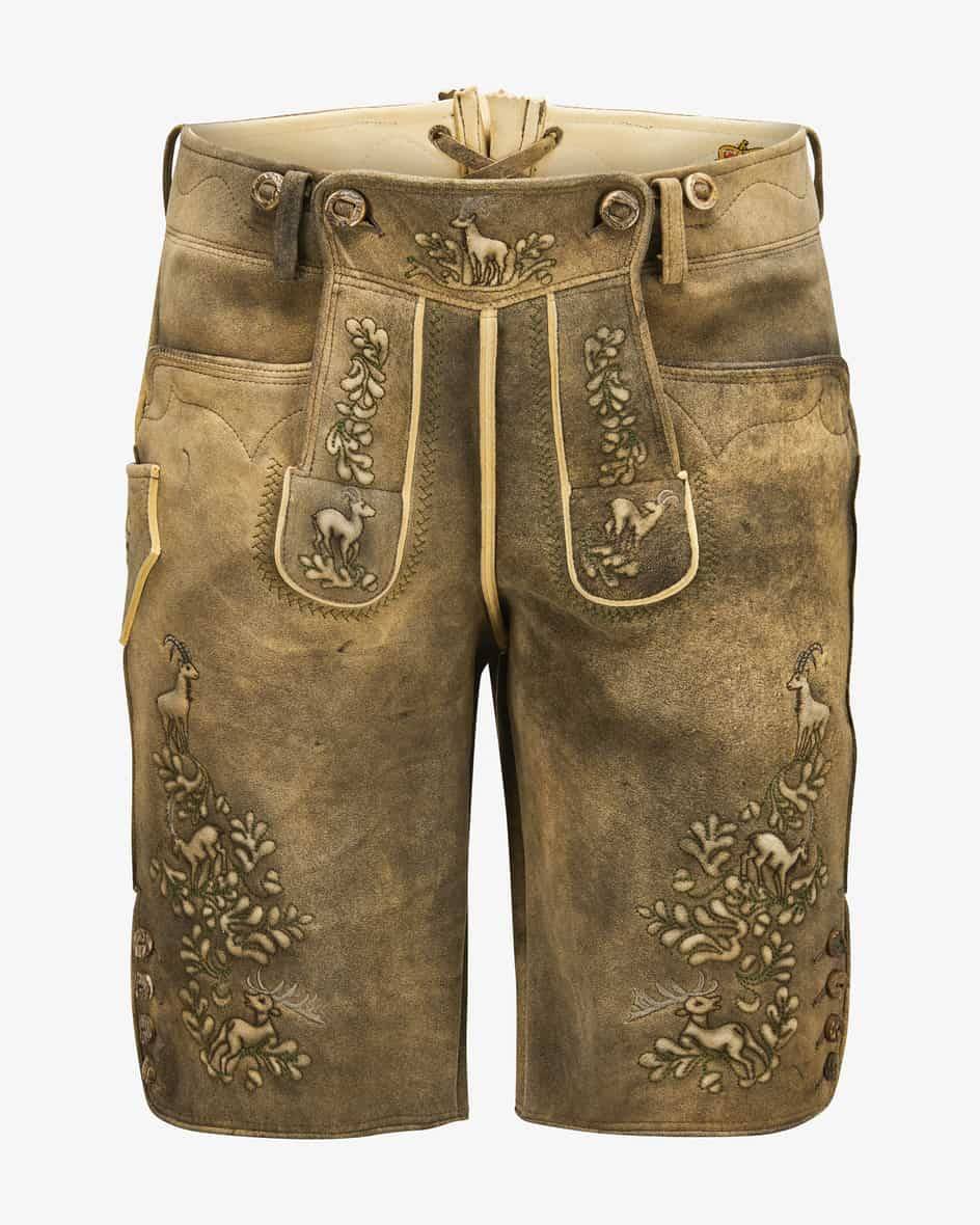 Meindl Sonntagshorn Lederhose kurz aus Hirschleder