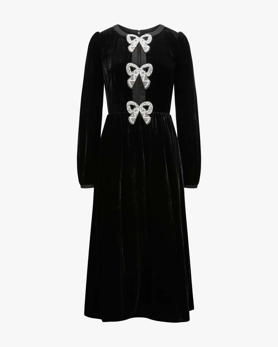 Saloni Camille Bows Samtkleid