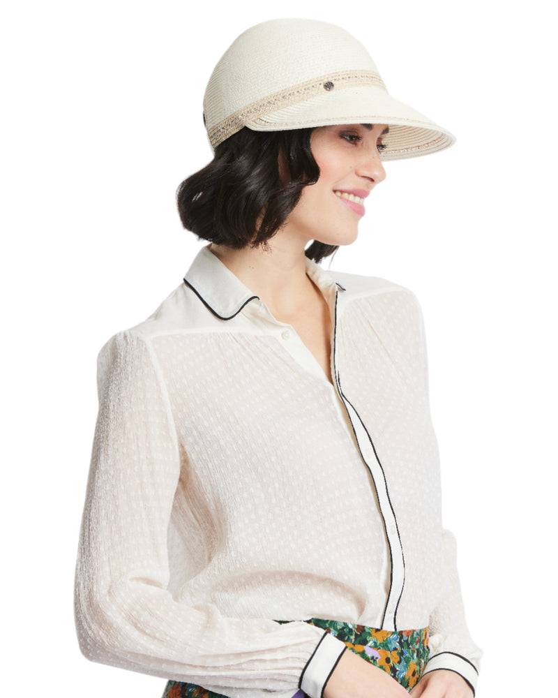 Loevenich Baseball Cap aus softer melange Papierborte-Creme-Natur