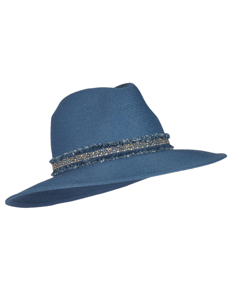 Loevenich Großer Fedora Mit Glitzersteinchen-Indigo