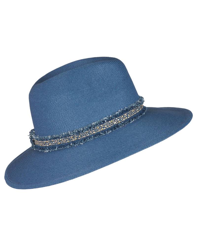 Loevenich Großer Fedora Mit Glitzersteinchen-Indigo