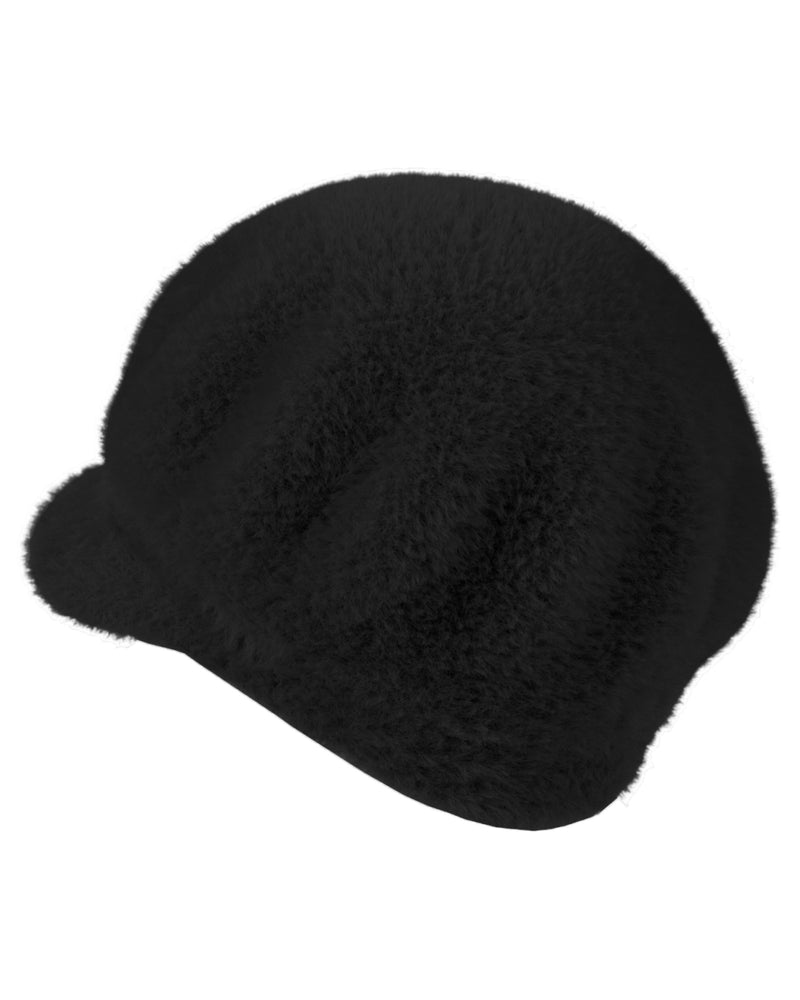 Loevenich Kunstpelzkappe Und Kunstpelzschal - Schwarz