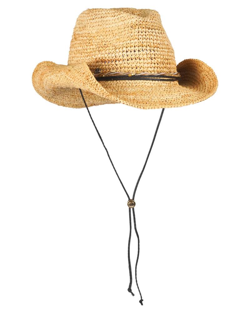 Loevenich Loevenich Cowboyhut - Leichter Naturfarbener Raffia-Strohhut Mit Formbarem Rand