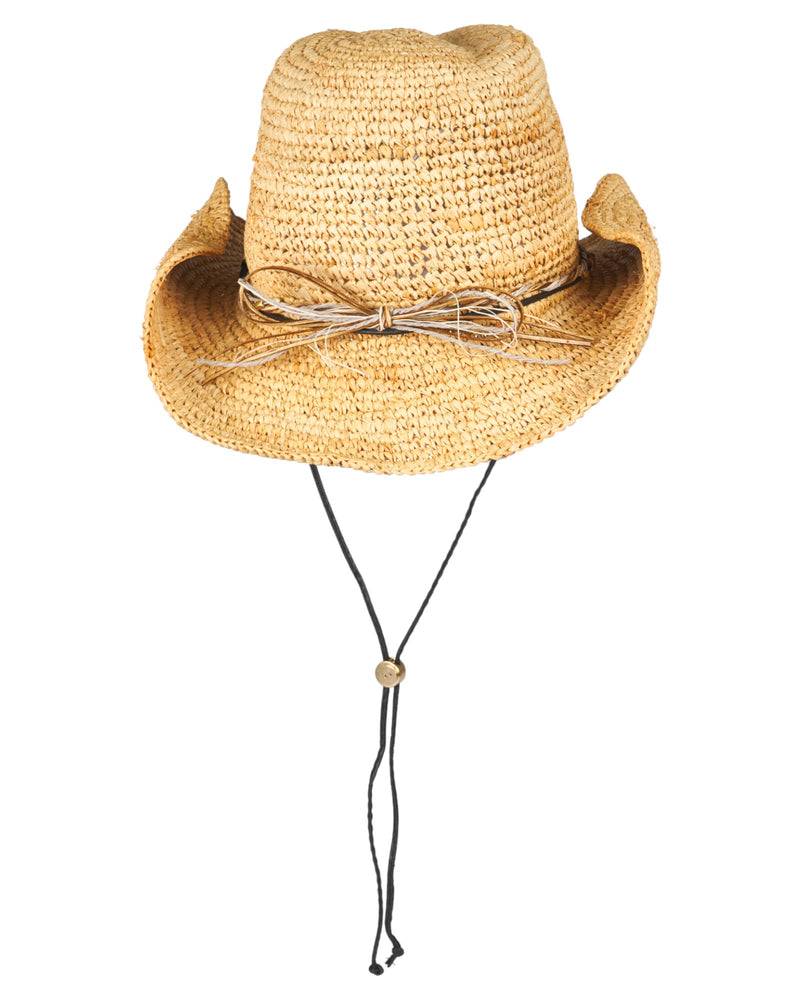 Loevenich Loevenich Cowboyhut - Leichter Naturfarbener Raffia-Strohhut Mit Formbarem Rand