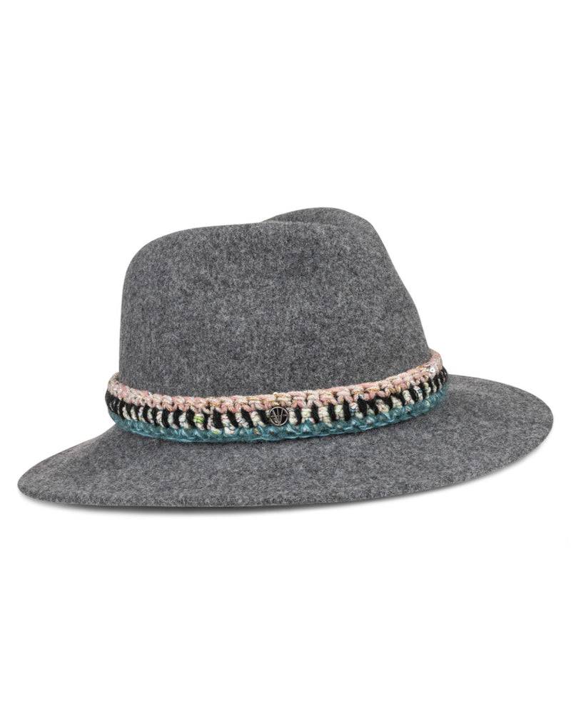 Loevenich Damen Woll-Fedora - Anthrazit Meliert