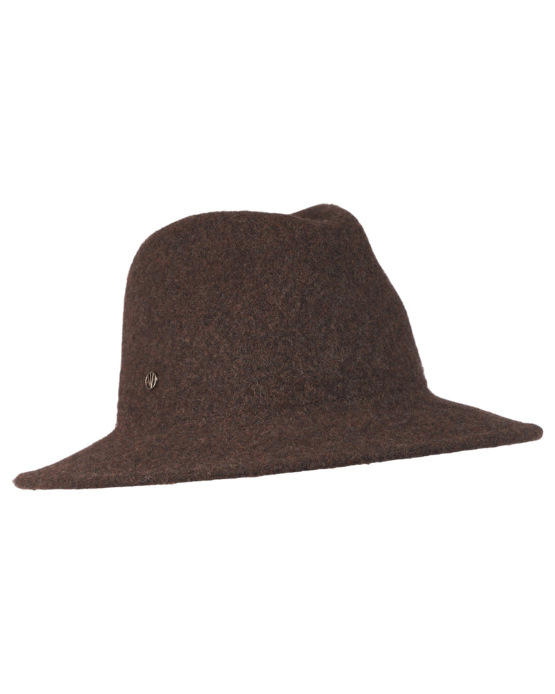 Loevenich Damen Woll-Fedora - Braun Meliert