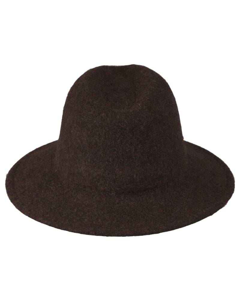 Loevenich Damen Woll-Fedora - Braun Meliert