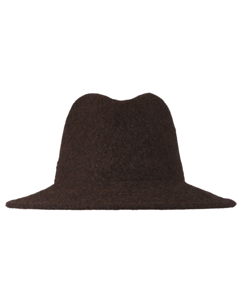 Loevenich Damen Woll-Fedora - Braun Meliert