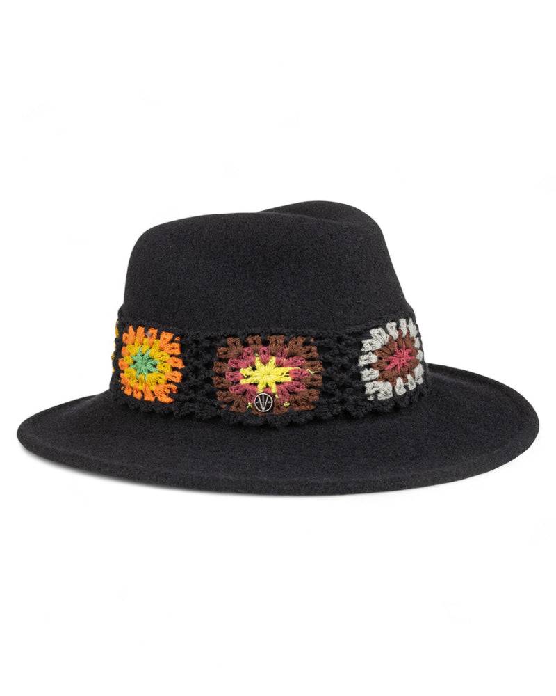 Loevenich Damen Woll-Fedora - Schwarz