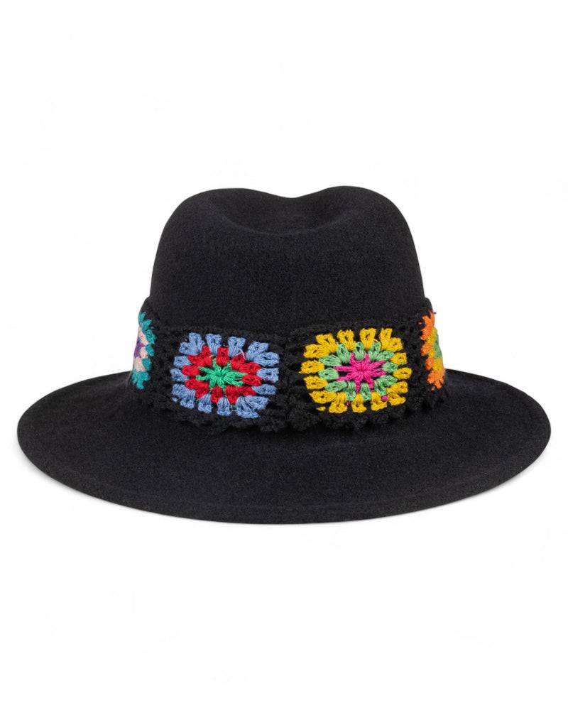 Loevenich Damen Woll-Fedora - Schwarz