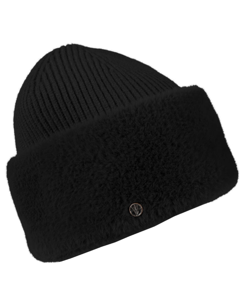 Loevenich Fake Angora Mütze - Schwarz