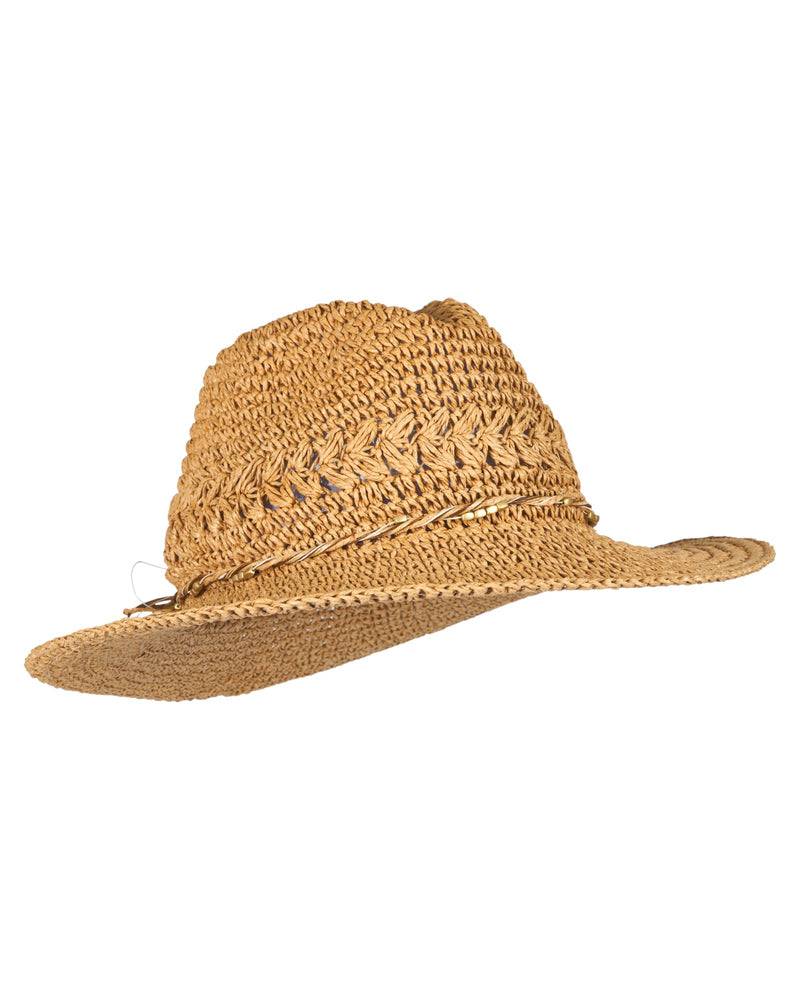 Loevenich Gehäkelter Fedora Hut-Kamel