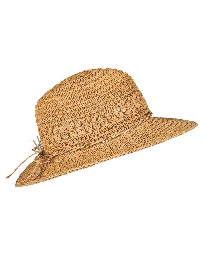 Loevenich Gehäkelter Fedora Hut-Kamel