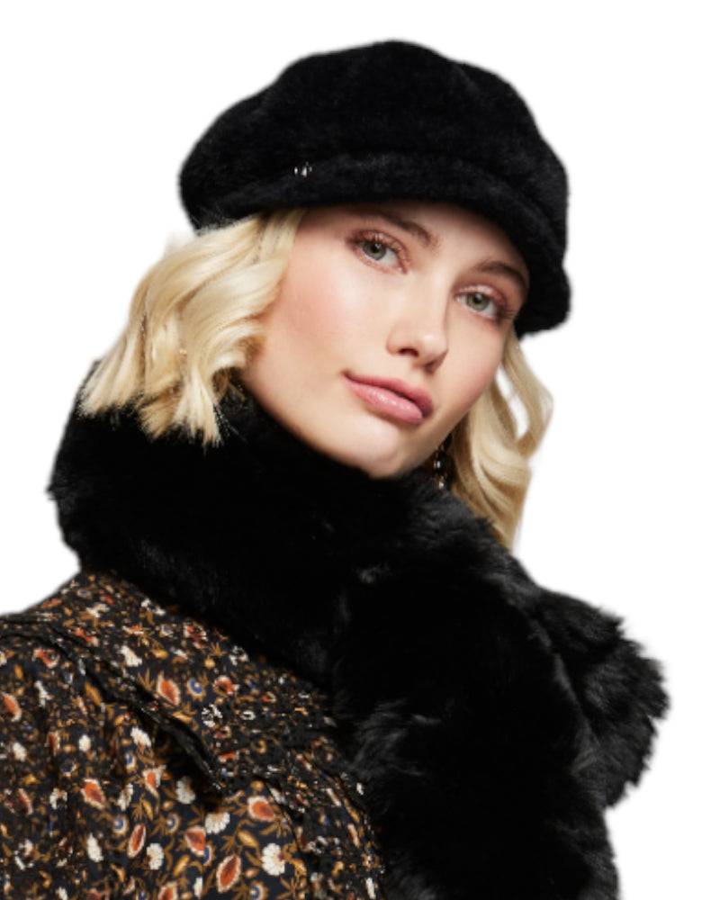 Loevenich Imitatfell Schirmkappe - Schwarz