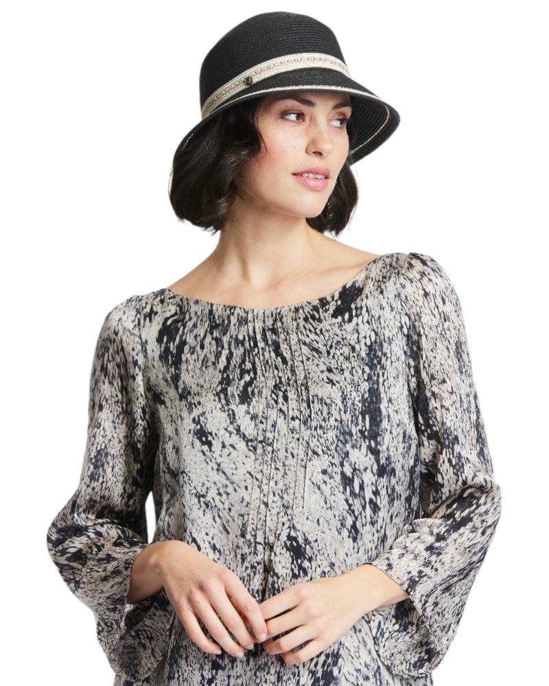 Loevenich kleiner Bucket Hut-schwarz-creme