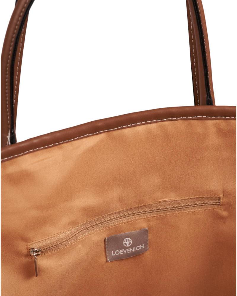 Loevenich Korb Mit Veganem Leder Band - Kamel