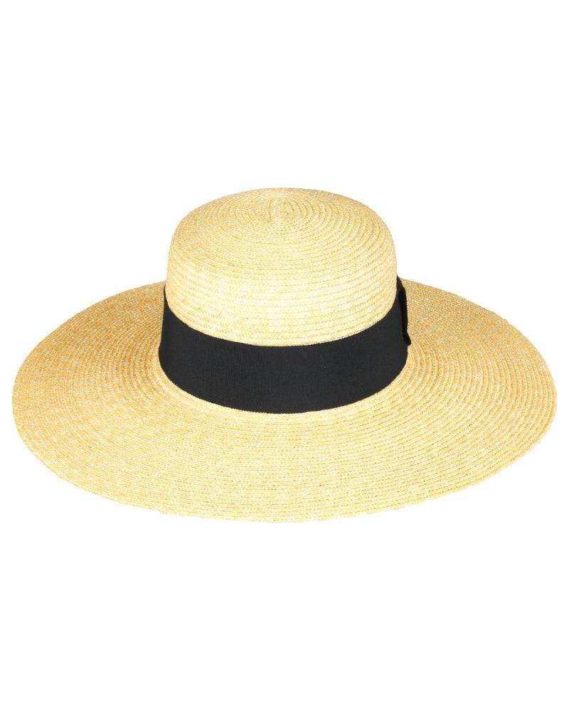 Loevenich Matelot-Strohhut-Natur-Schwarz