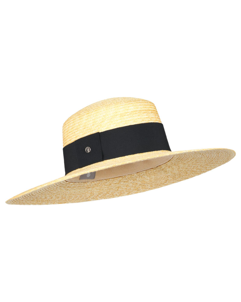 Loevenich Matelot-Strohhut-Natur-Schwarz