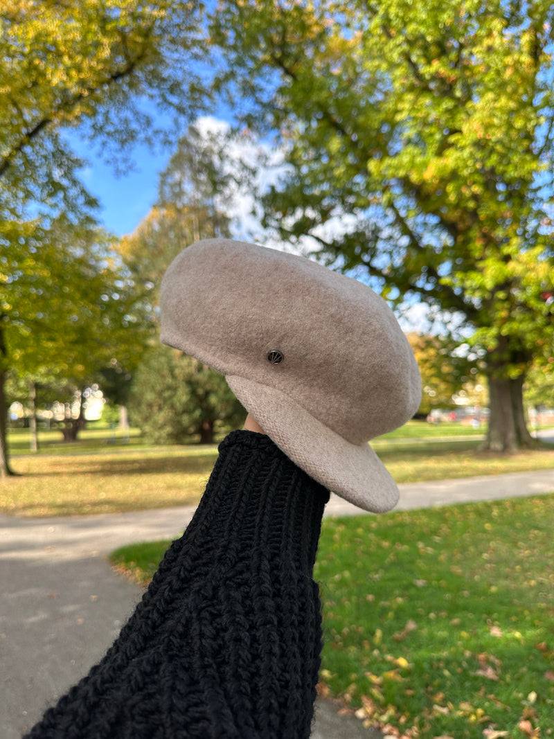 Loevenich Schirmkappe Aus Wolle - Beige Meliert