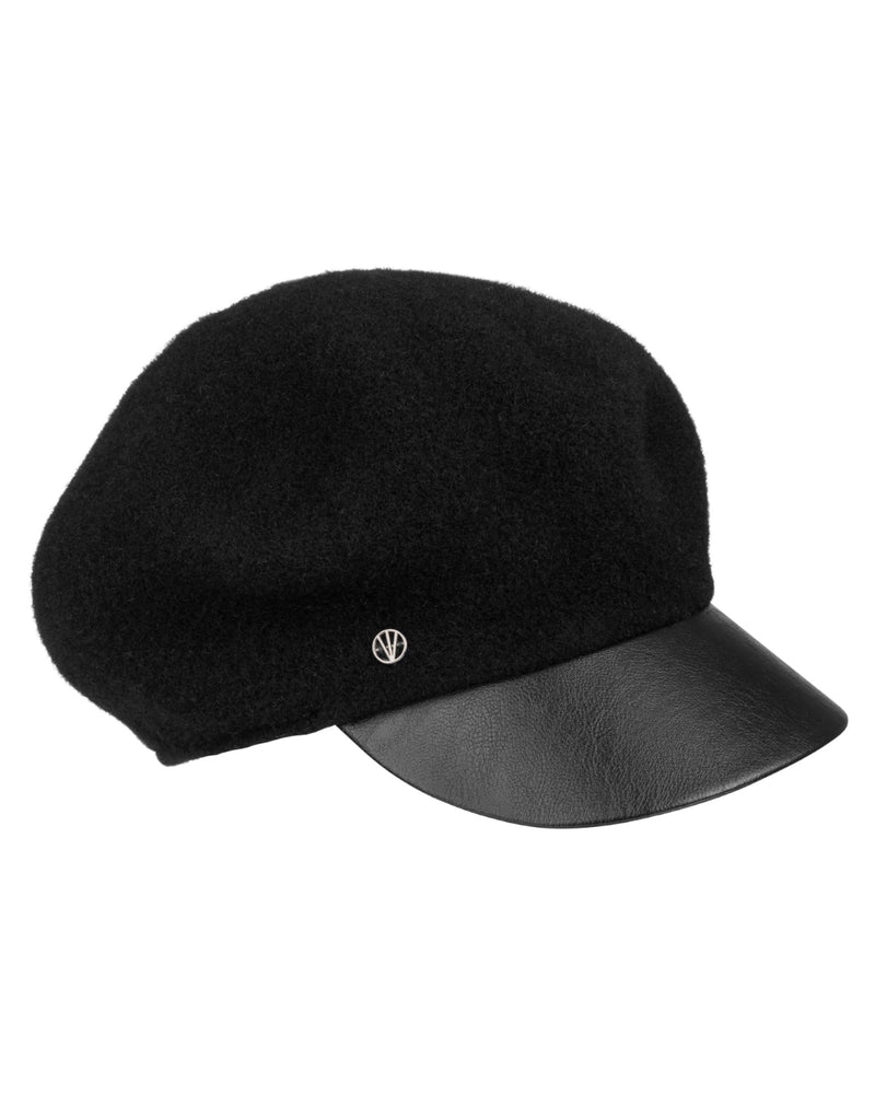 Loevenich Schirmkappe Aus Wolle - Schwarz