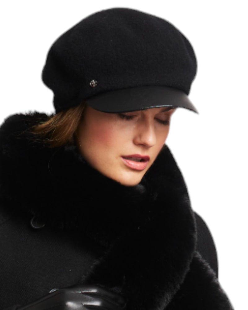 Loevenich Schirmkappe Aus Wolle - Schwarz