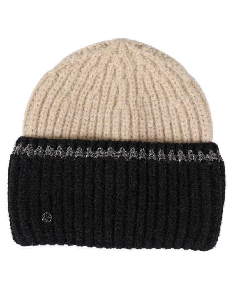 Loevenich SET Strickmütze + Schal - Beige-Schwarz