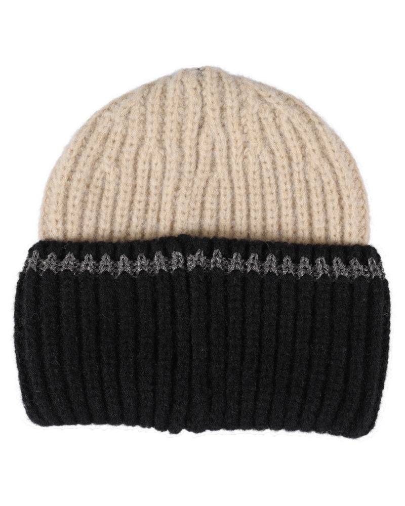 Loevenich SET Strickmütze + Schal - Beige-Schwarz