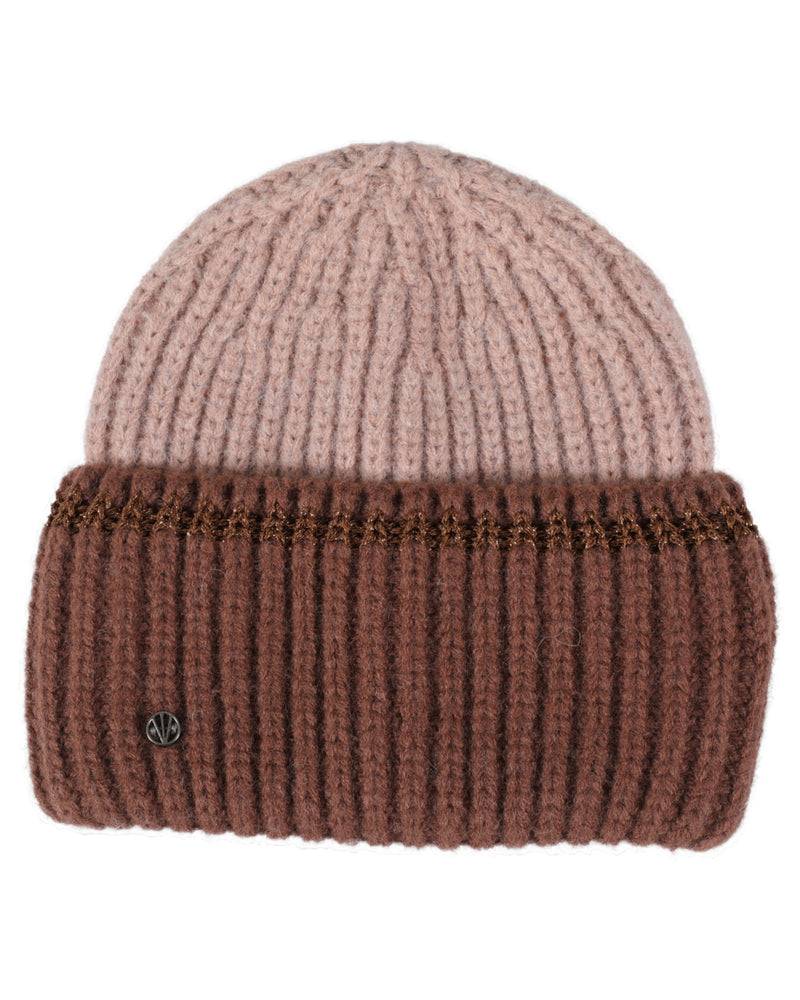 Loevenich SET Strickmütze + Schal - Puder-Cognac