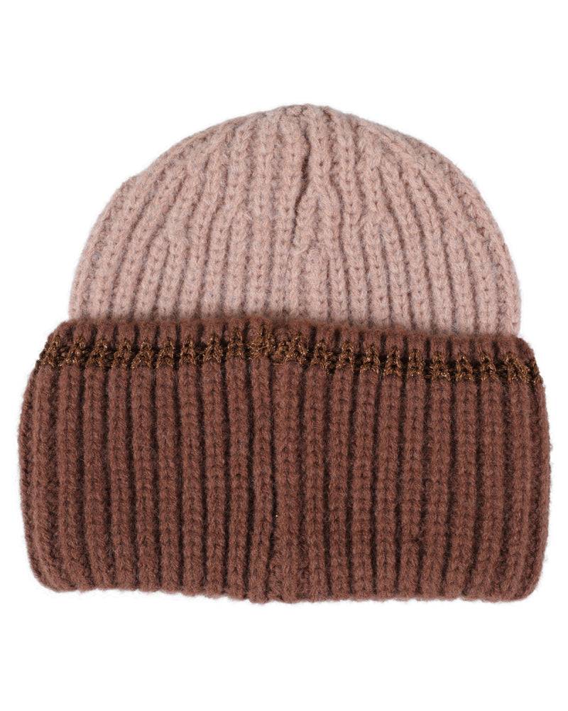 Loevenich SET Strickmütze + Schal - Puder-Cognac