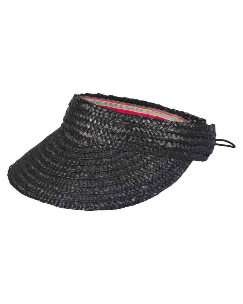 Loevenich Strand- Und Sport-Visor Aus Stroh-Schwarz