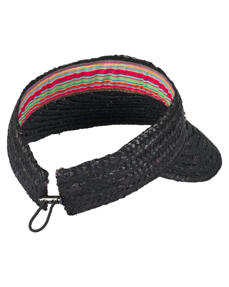 Loevenich Strand- Und Sport-Visor Aus Stroh-Schwarz