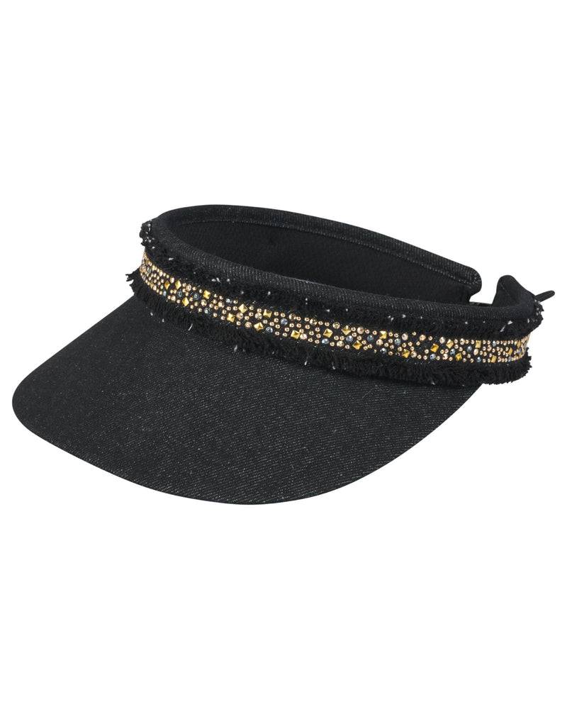 Loevenich Visor Mit Glitzersteinchen-Denim Schwarz
