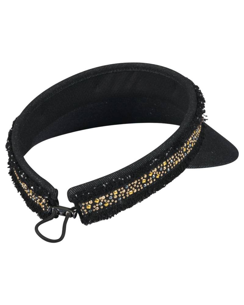 Loevenich Visor Mit Glitzersteinchen-Denim Schwarz