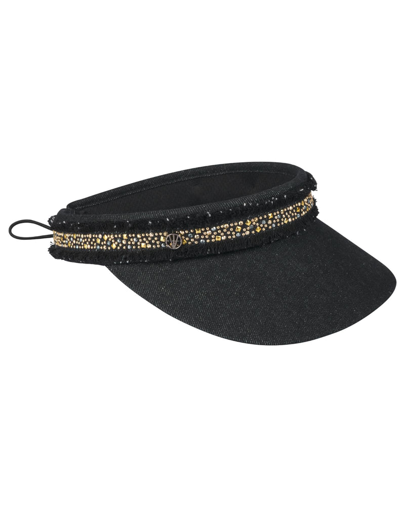Loevenich Visor mit Glitzersteinchen-Denim Schwarz