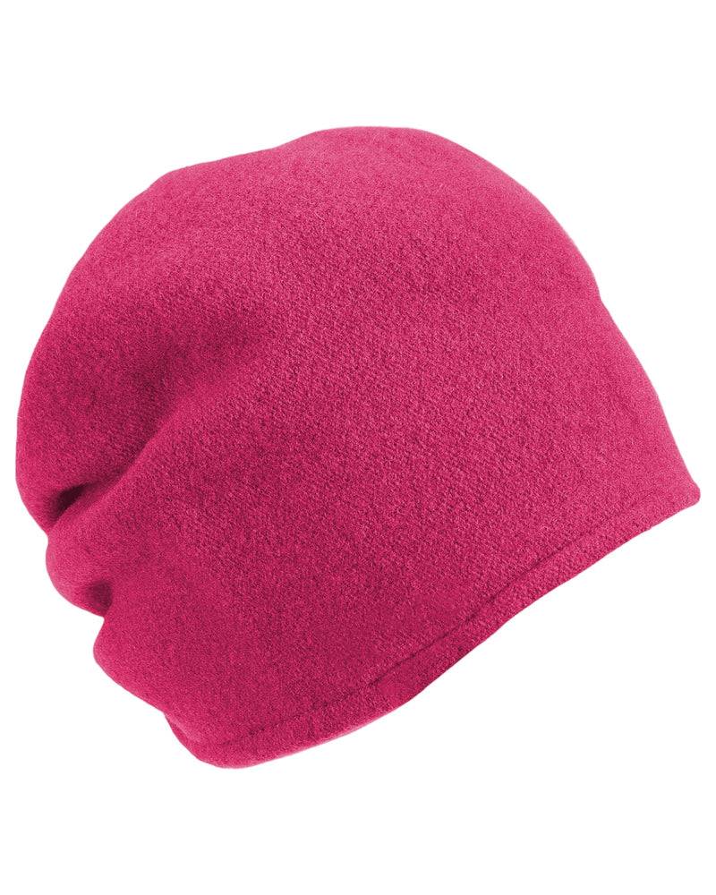 Loevenich Woll-Beanie, Hinten Gerafft In Uni Pink
