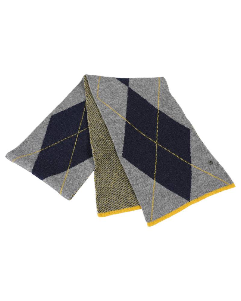 Loevenich SET Strickmütze + Rautenschal - Flanell Meliert-Multi Marine