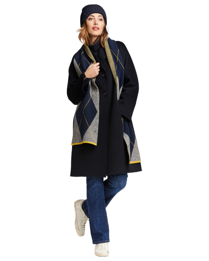 Loevenich SET Strickmütze + Rautenschal - Marine-Multi Marine