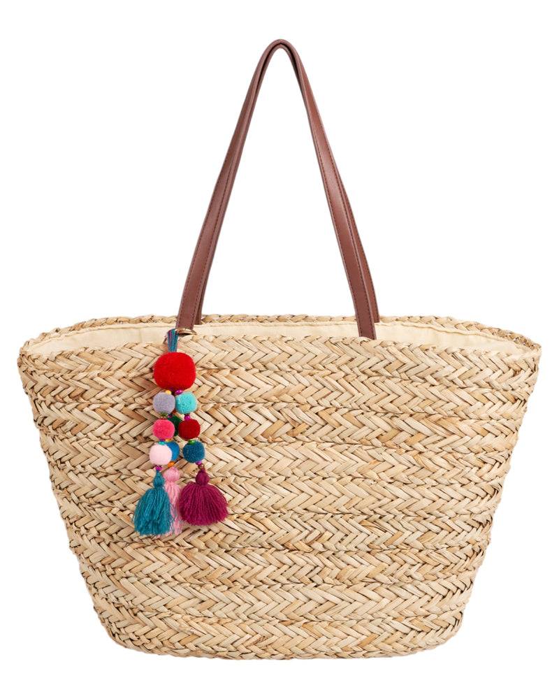 Loevenich Stabiler Seegras Shopper Mit Fröhlichem Anhänger - Natur