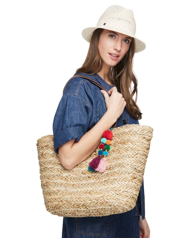 Loevenich Stabiler Seegras Shopper mit fröhlichem Anhänger - Natur