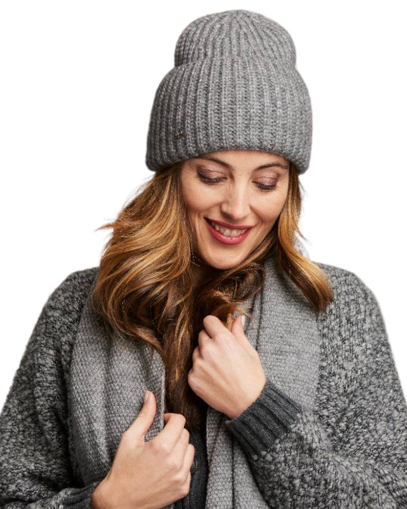 Loevenich UniComfort StandUp-Umschlagmütze in Flanell meliert