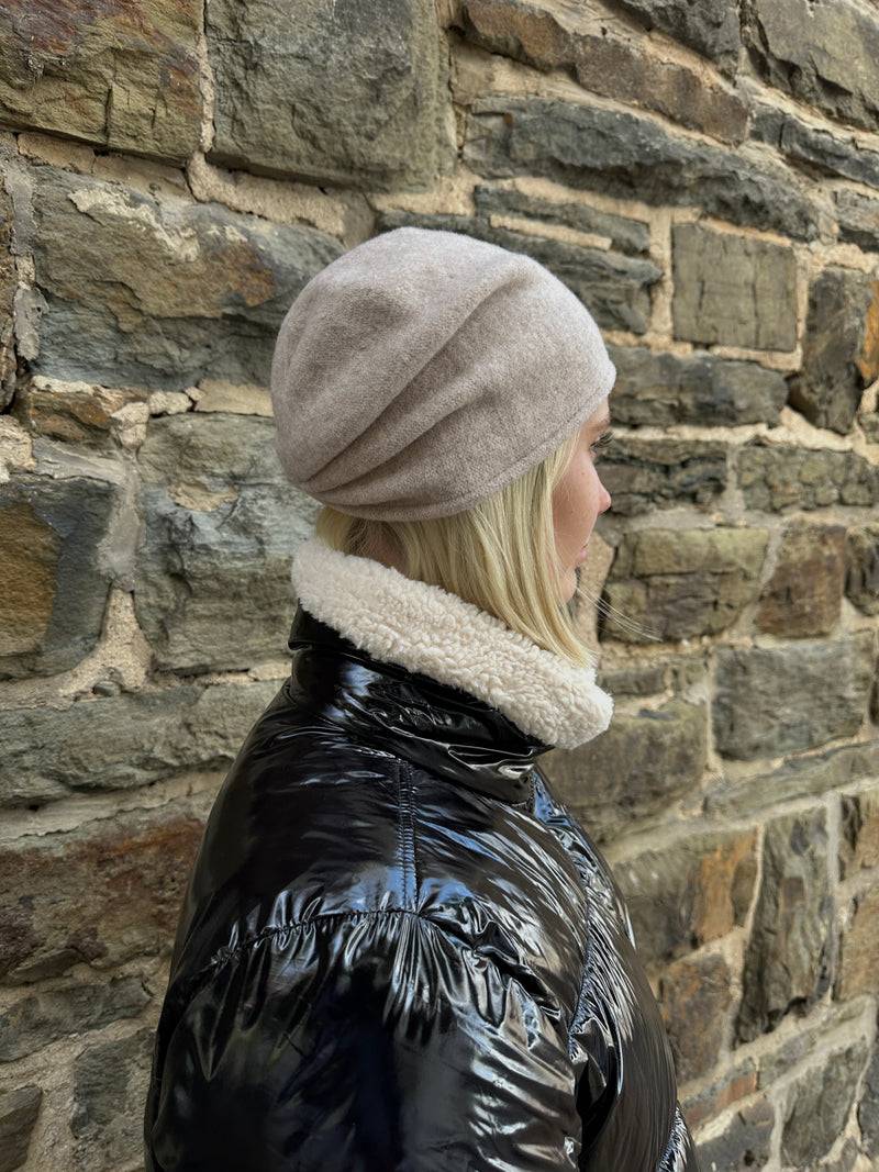 Loevenich Woll-Beanie, Hinten Gerafft In Beige Melange