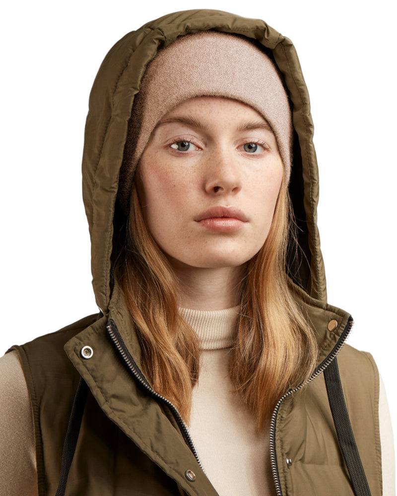 Loevenich Woll-Beanie, hinten gerafft in Beige melange