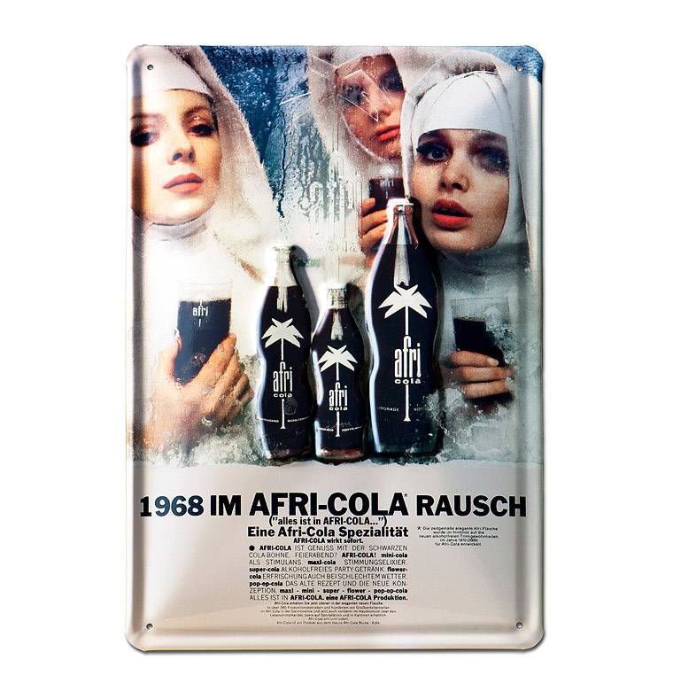 Logoshirt Afri-Cola Rausch - 1968 im Afri-Cola Rausch - Blechschild - aus robustem Stahblech - gewölbt mit Prägung - 35 x 50 cm Logoshirt Afri-Cola Rausch - 1968 im Afri-Cola Rausch - Blechschild - aus robustem Stahblech - gewölbt mit Prägung - 35 x 50 cm