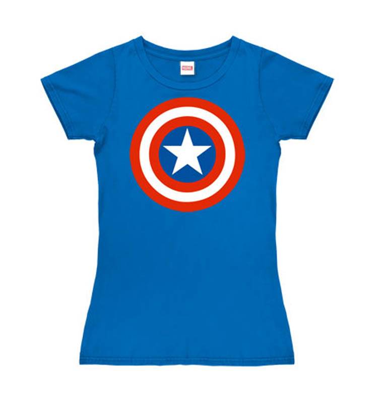 Logoshirt Captain America - Schild - Logo - Marvel Comics - T-Shirt Print - Damen