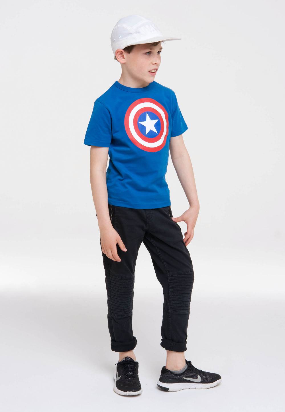 Logoshirt Captain America - Shield - Logo - Marvel Comics - Organic - T-Shirt Print - Kinder