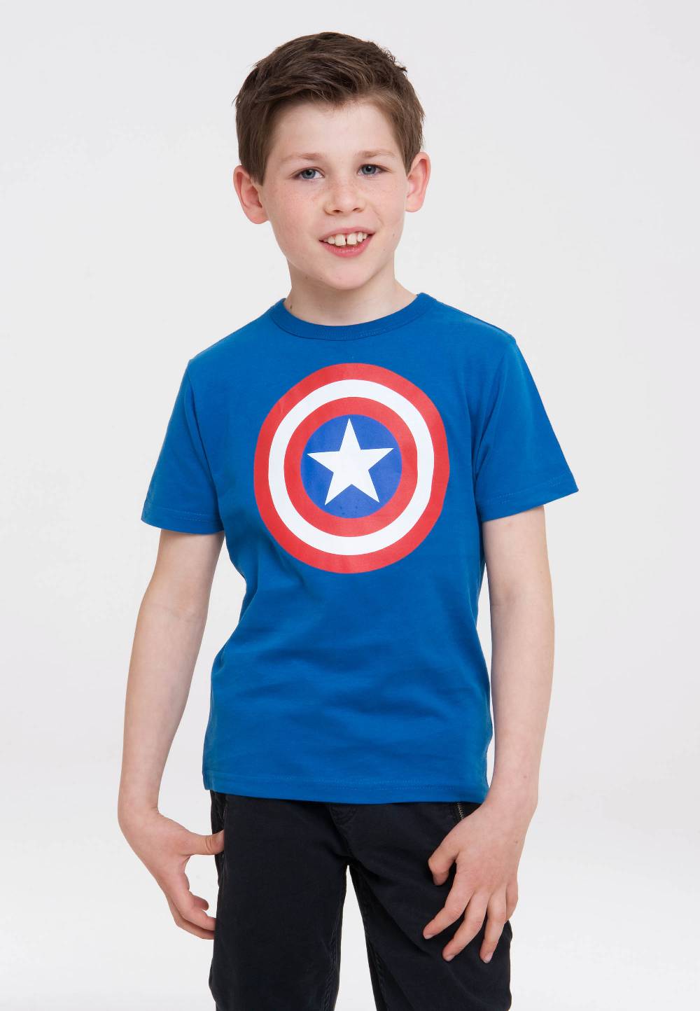 Logoshirt Captain America - Shield - Logo - Marvel Comics - Organic - T-Shirt Print - Kinder