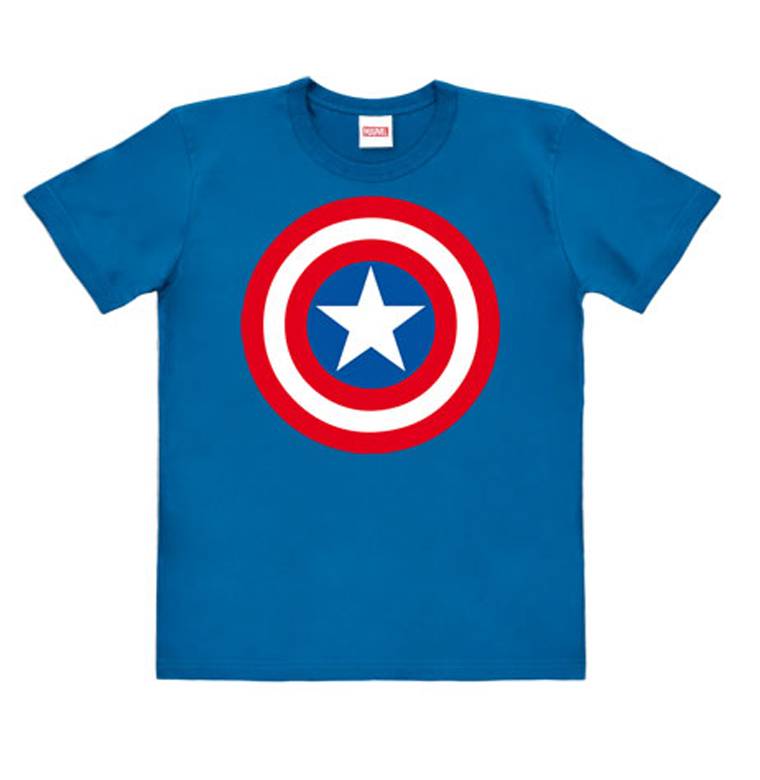 Logoshirt Captain America - Shield - Logo - Marvel Comics - Organic - T-Shirt Print - Kinder