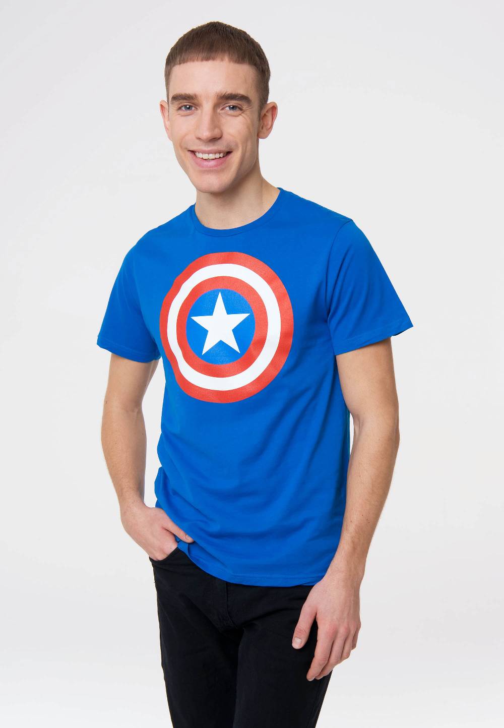 Logoshirt Captain America - Shield Logo - Marvel Comics - T-Shirt Print - Herren
